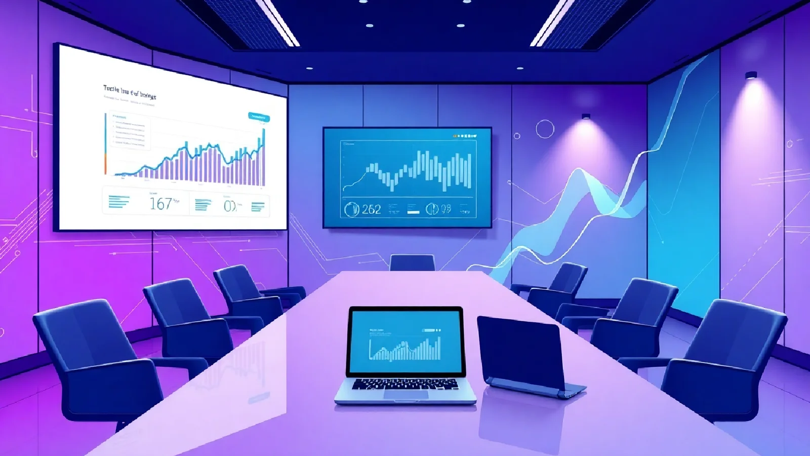 Illustration conceptuelle représentant l'intelligence artificielle et les données au service de la publicité numérique future, avec le logo Google Ads en arrière-plan.