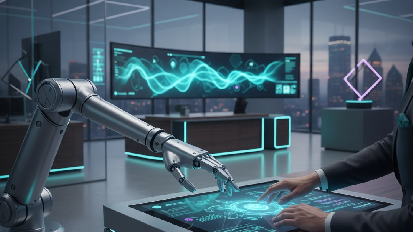 Système d'agents IA autonomes orchestrant des processus métier complexes dans une interface d'entreprise moderne