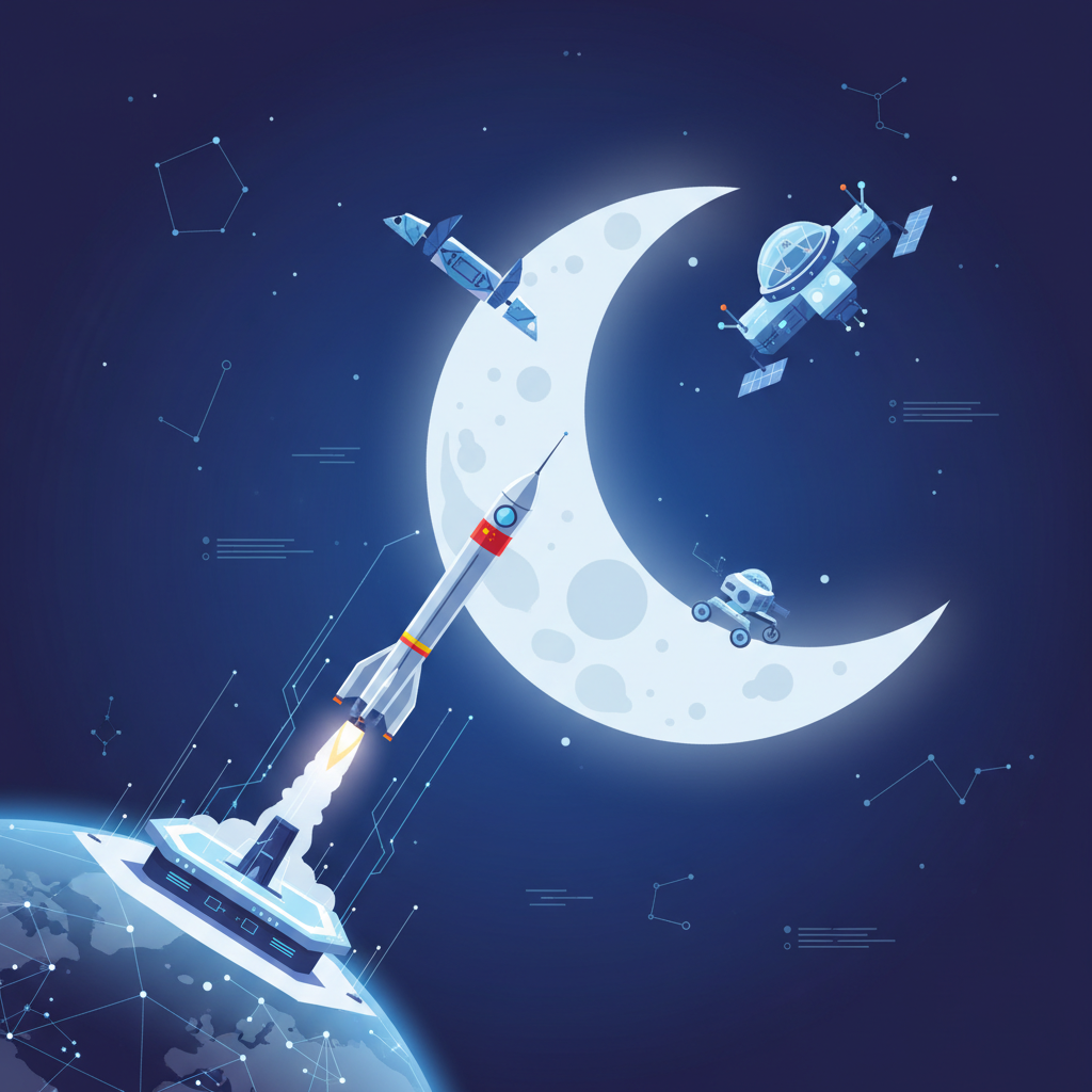 Illustration: China and the Lunar Race: Decisive Advances in 2025 - Space & Astronomy