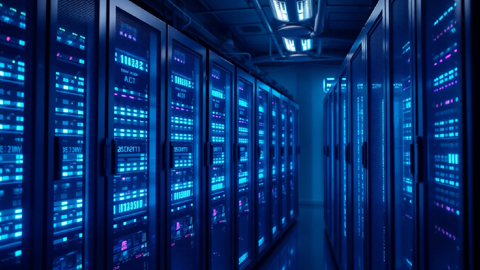 Data protection concept with digital security and artificial intelligence symbols