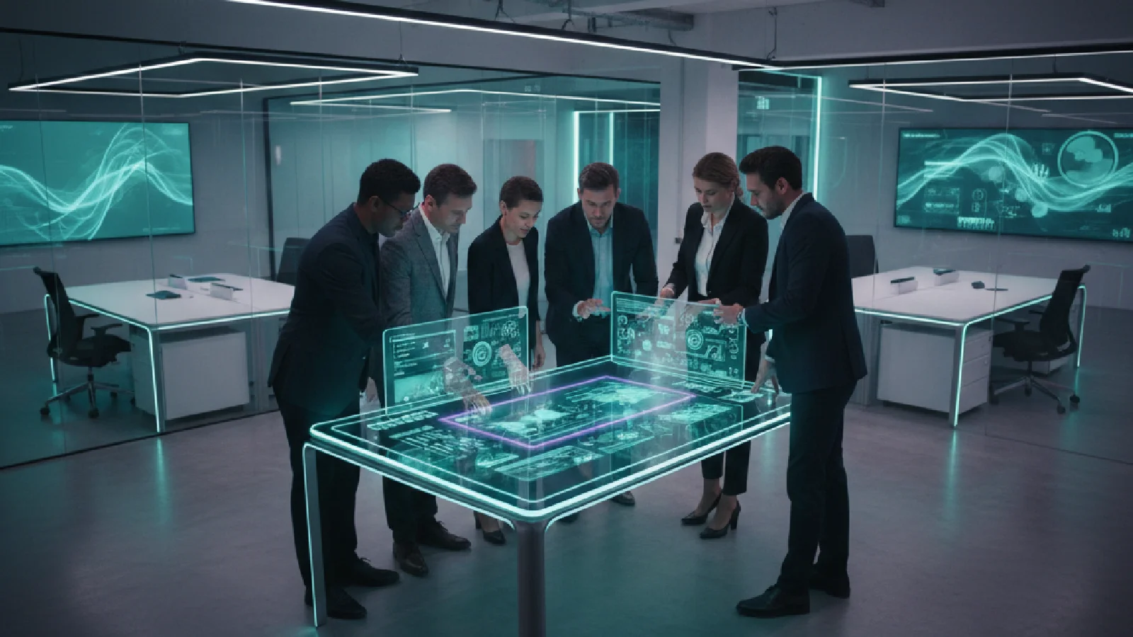 Intégration post-M&A technologique avec équipes collaborant sur l'unification des systèmes et processus