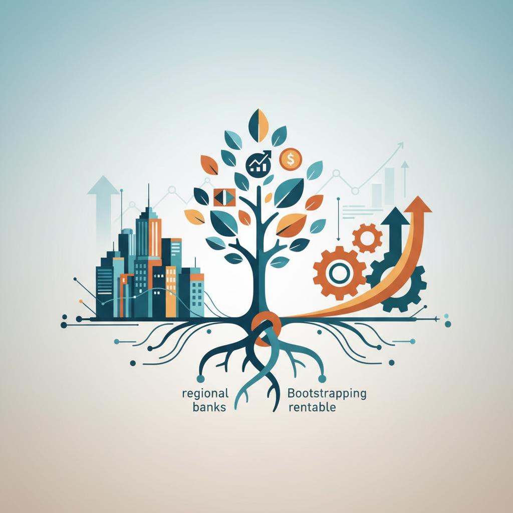 Illustration: Financement alternatif : banques régionales et bootstrapping rentable - Finance & Investissement