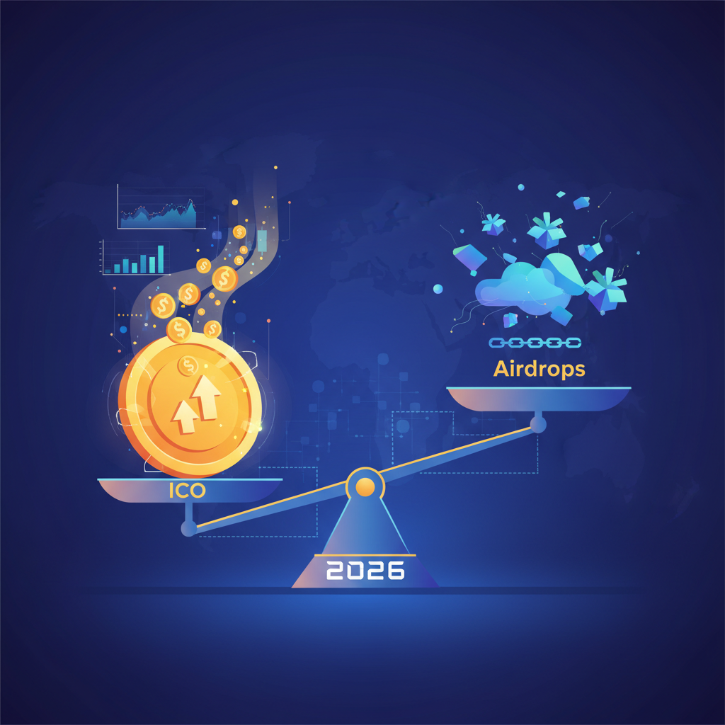 Illustration: ICO vs. Airdrops 2026 : Quand l'incitation financière surpasse le gratuit - Crypto & Blockchain
