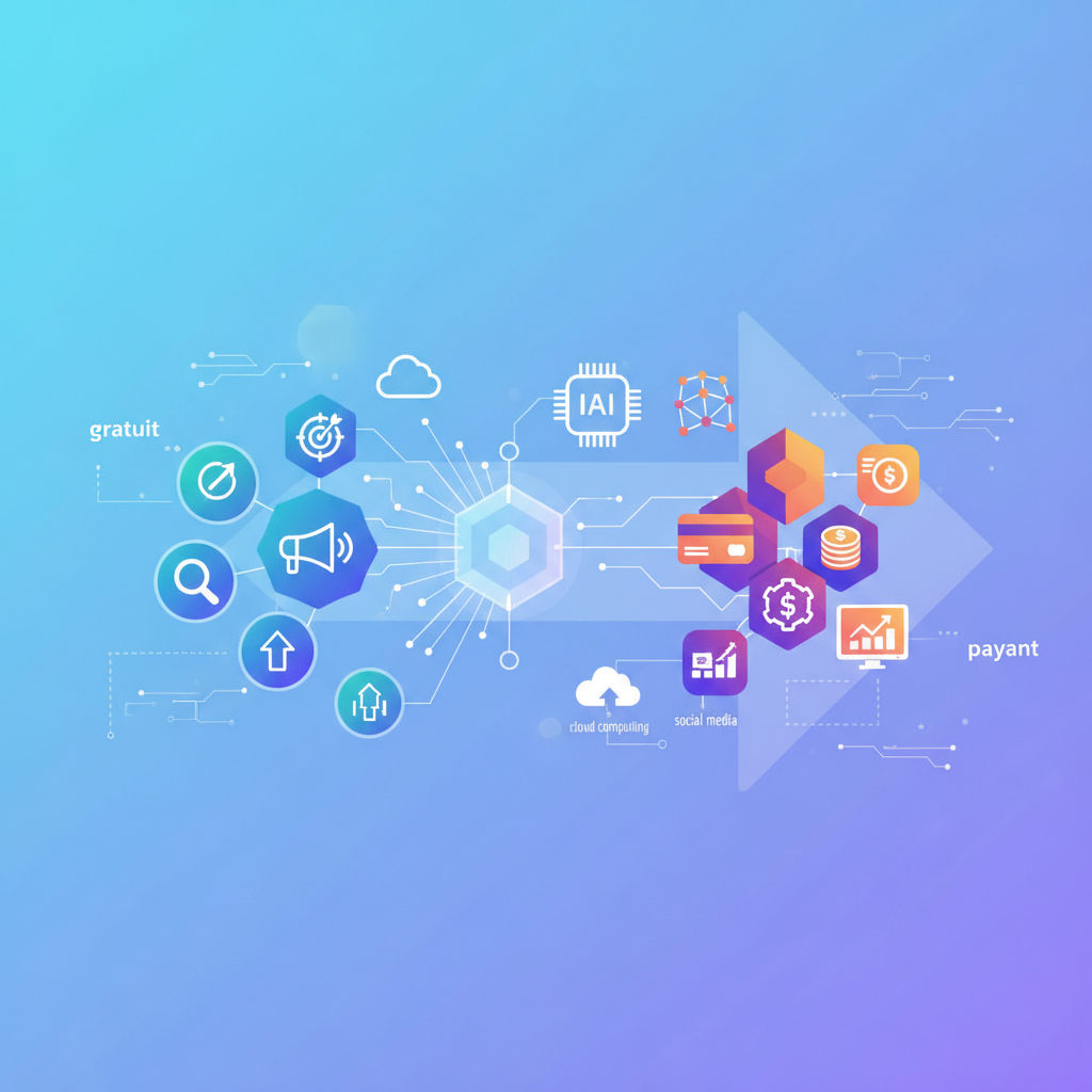 Illustration: Outils marketing digital 2025 : guide complet débutant gratuit payant - Web & Marketing
