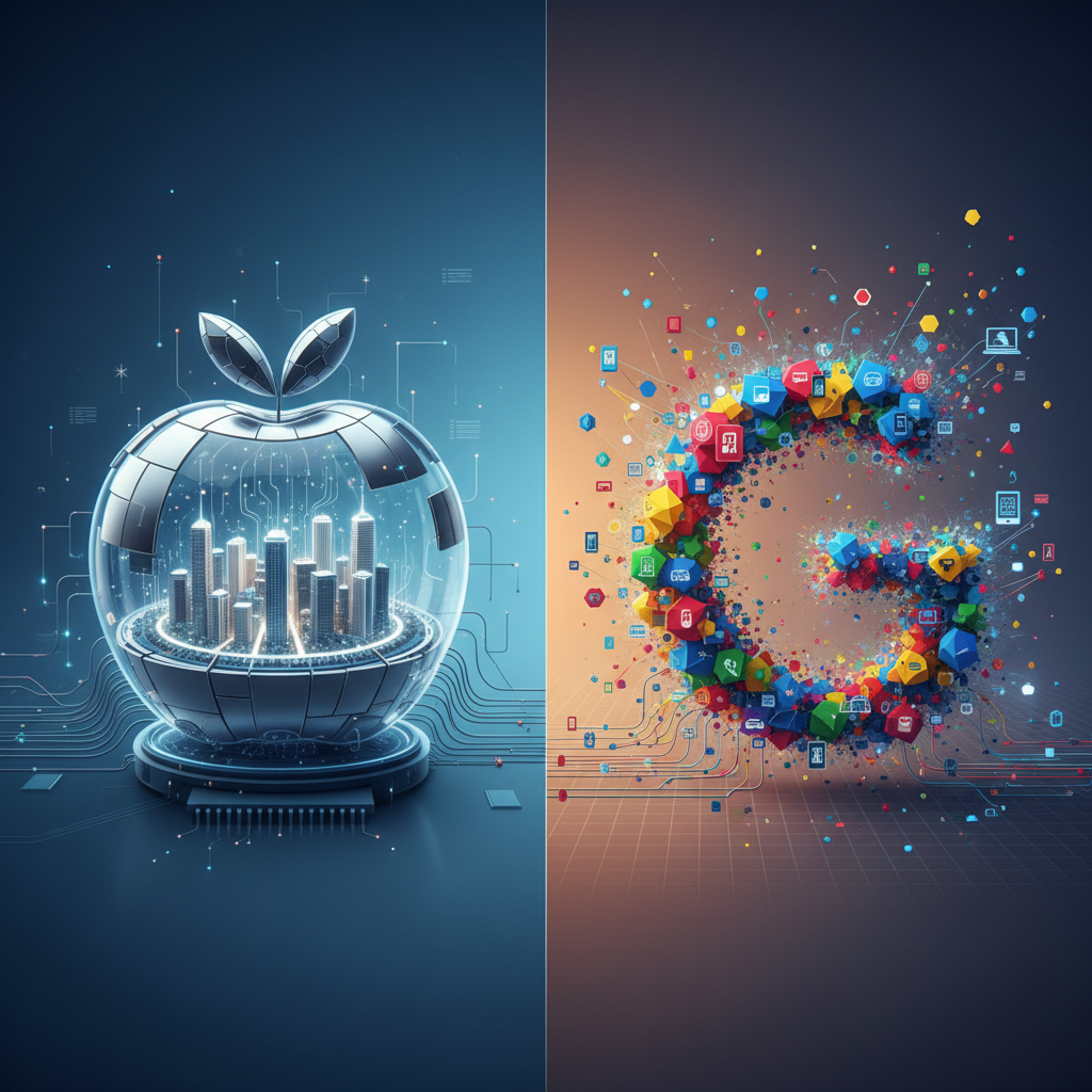 Illustration: Ecosystèmes GAFAM : Apple vs Google, modèles fermés et ouverts - Technologie