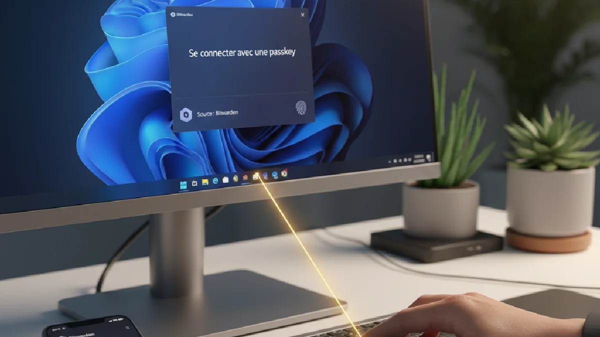 Illustration: Passkeys Bitwarden : Sécurisez Windows 11 sans mot de passe - Technologie