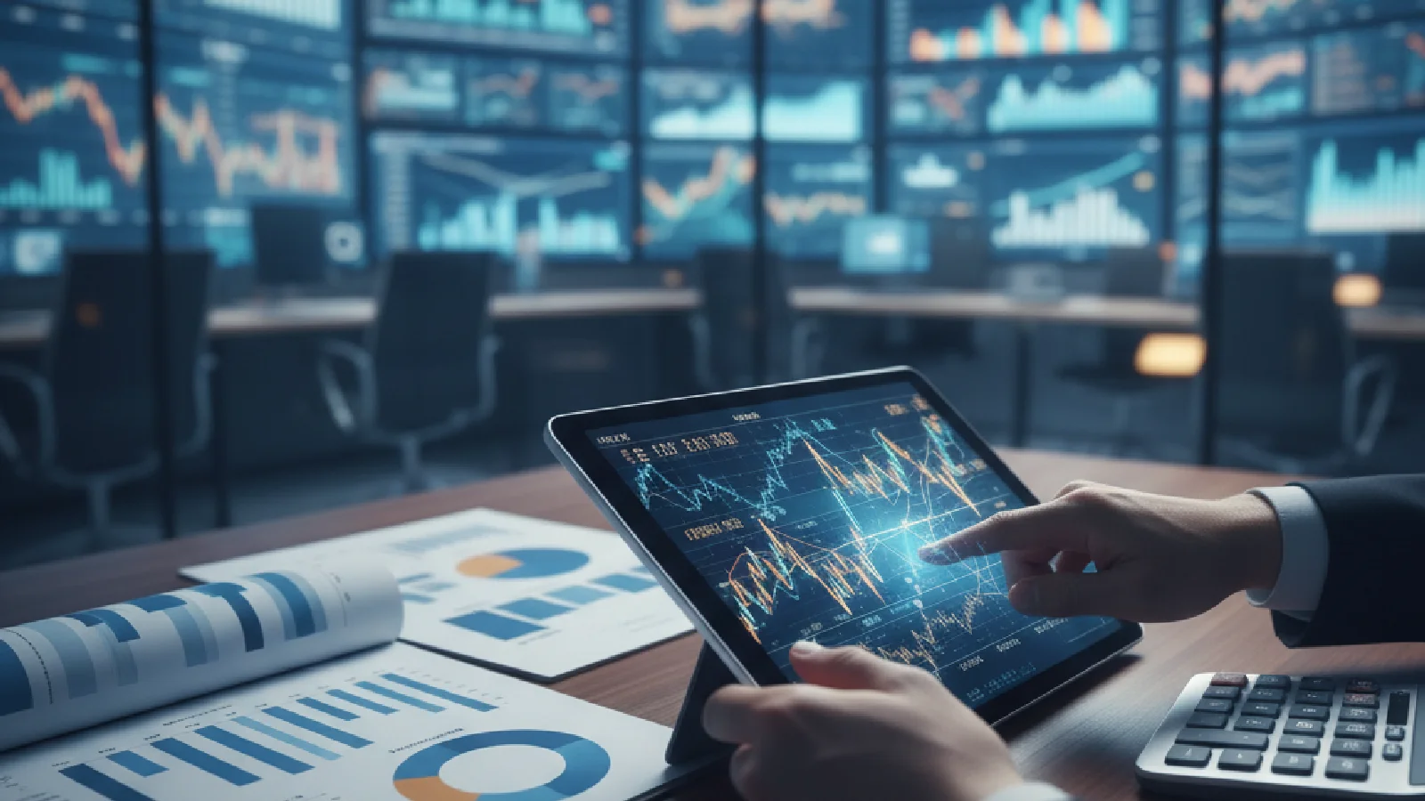 Investisseur analysant des graphiques boursiers dans un contexte de stagflation économique