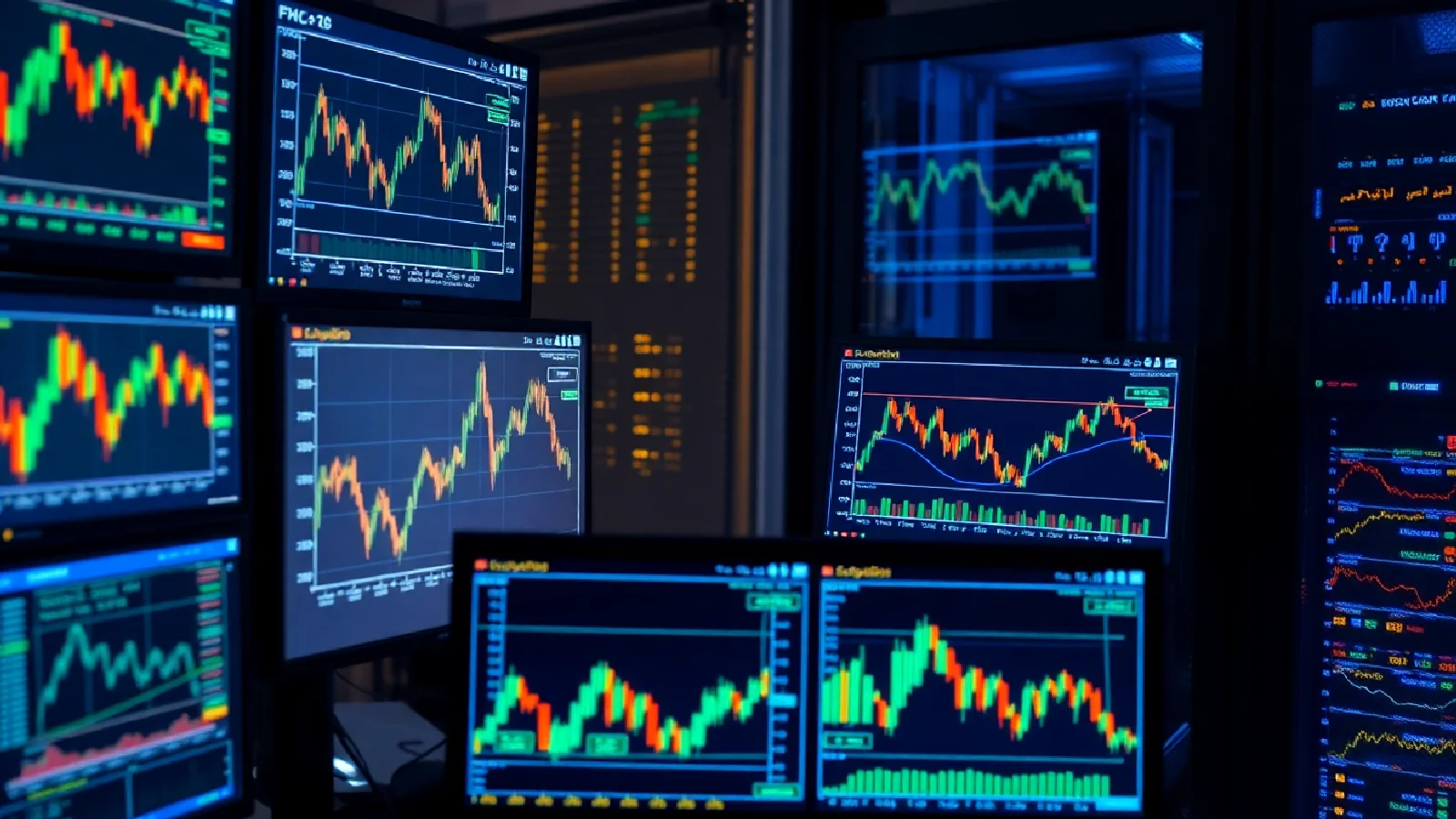 Interface de trading algorithmique crypto avec bots IA et graphiques de performance Bitcoin